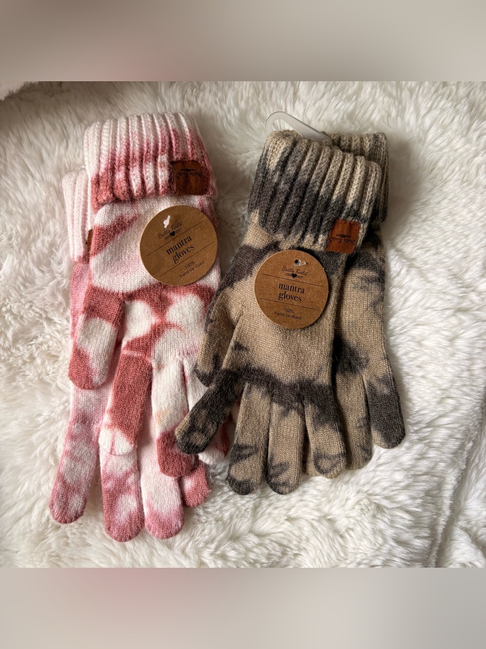 Britt’s Knit Women’s Mantra Soft Tie-Dye Gloves, NWT, Bundle of 2
